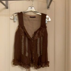 Hazel brown tan brown top. Preowned.